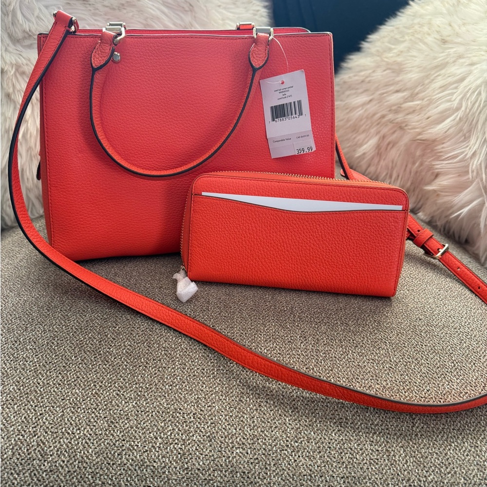 Kate spade orange Leather Tote and Wallet Set - Picture 5 of 7